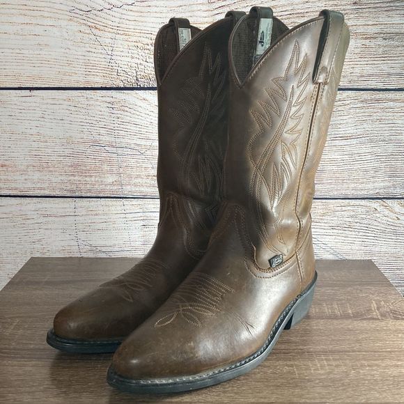 Justin Boots JB1112 Brown Leather Cowboy Farm Boots Western Shoe Size Mens 10D main image 9